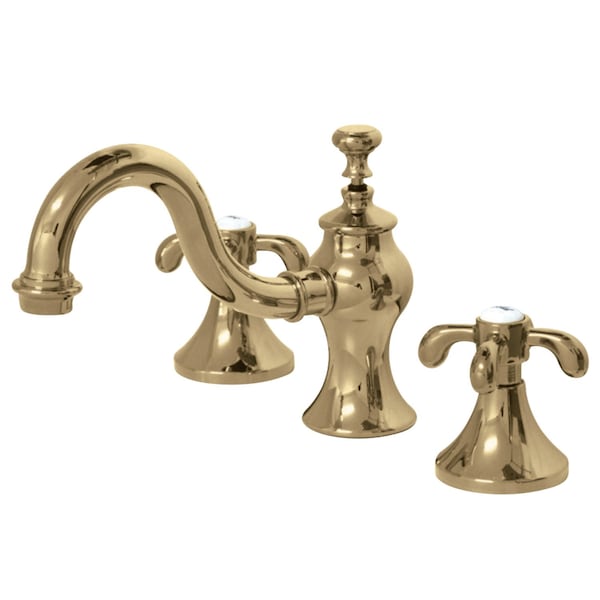 KC7162TX 8" Widespread Bathroom Faucet, Polished Brass